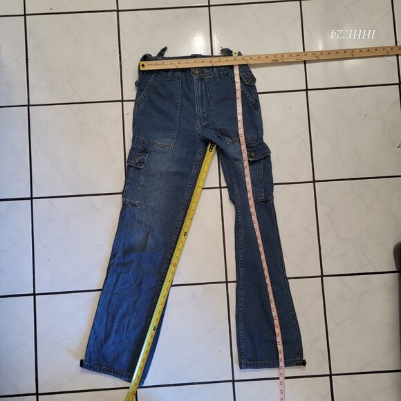 Simple Society Junior Girl Denim Cargo Pants Size 00/23 - Picture 6 of 8